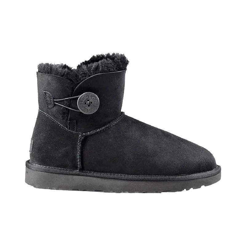 Women's UGG Mini Bailey Button II Black Sheepskin